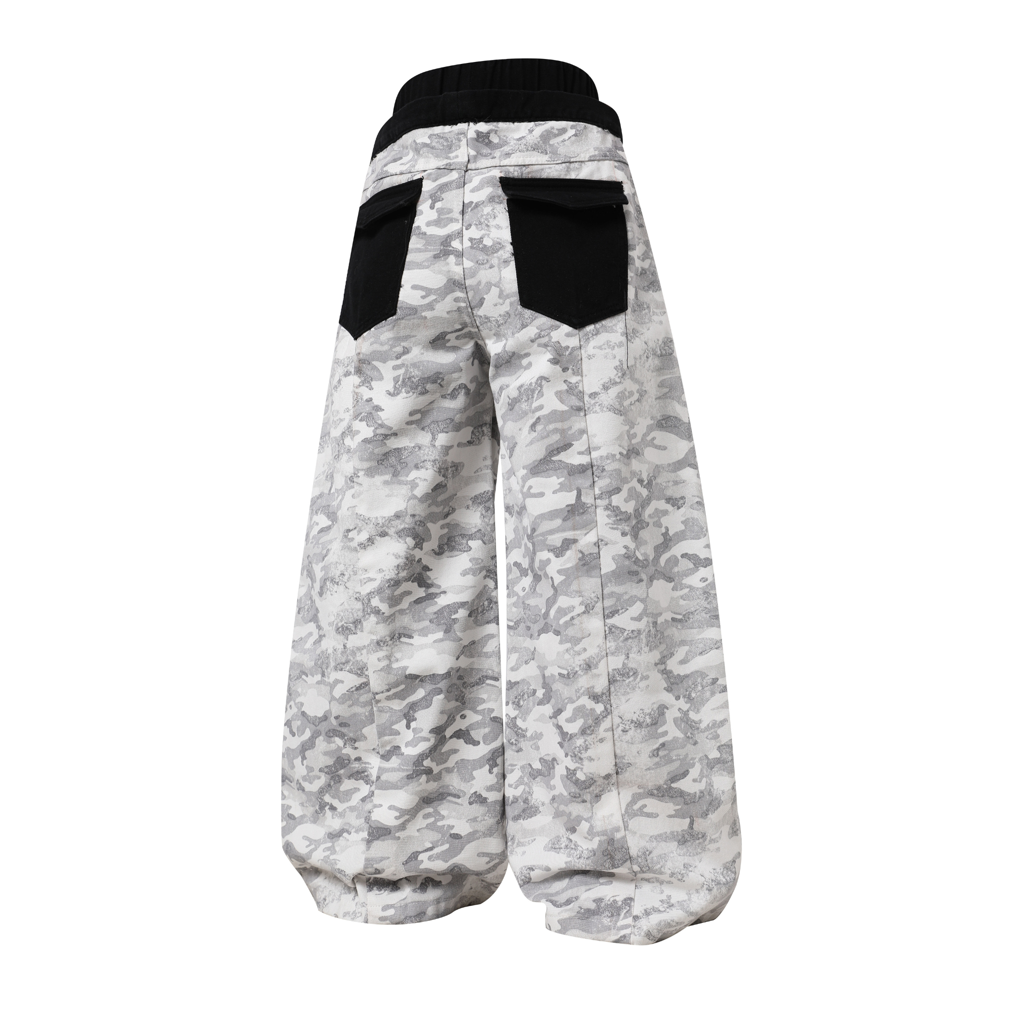 3-6-5.shop Camo Patchwork Cargo Curved Pants