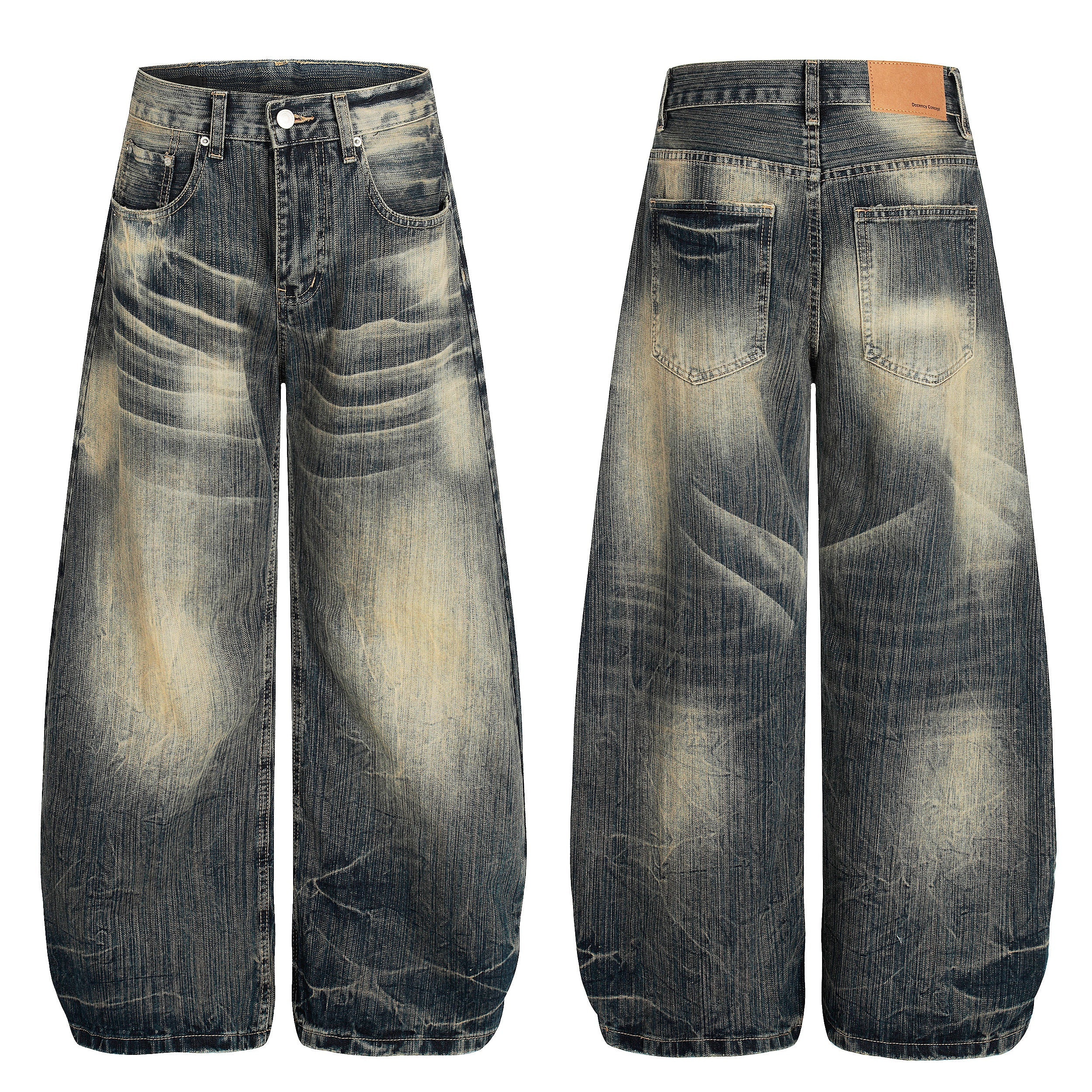 3-6-5.shop Vintage Washed Loose Denim Pants