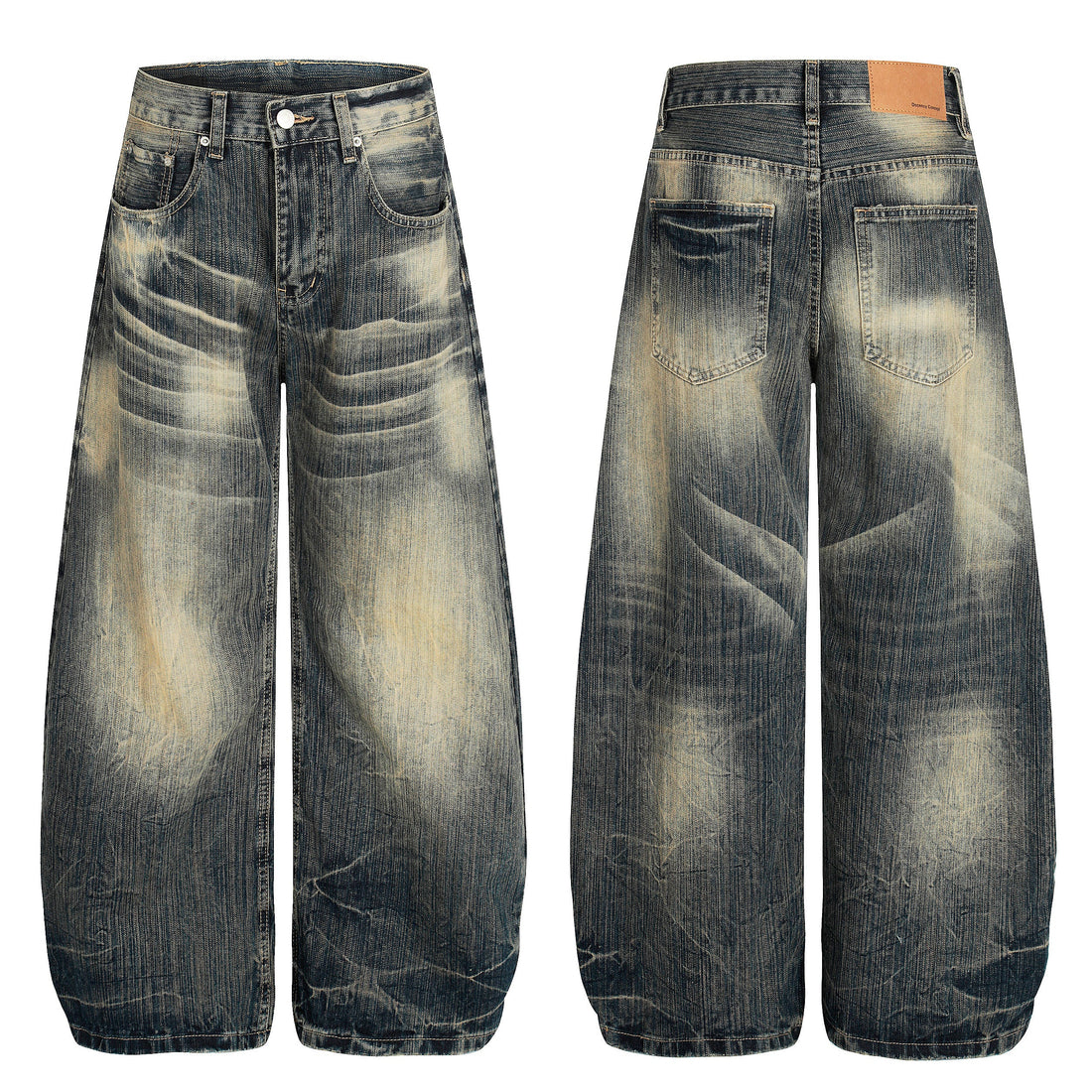 3-6-5.shop Vintage Washed Loose Denim Pants