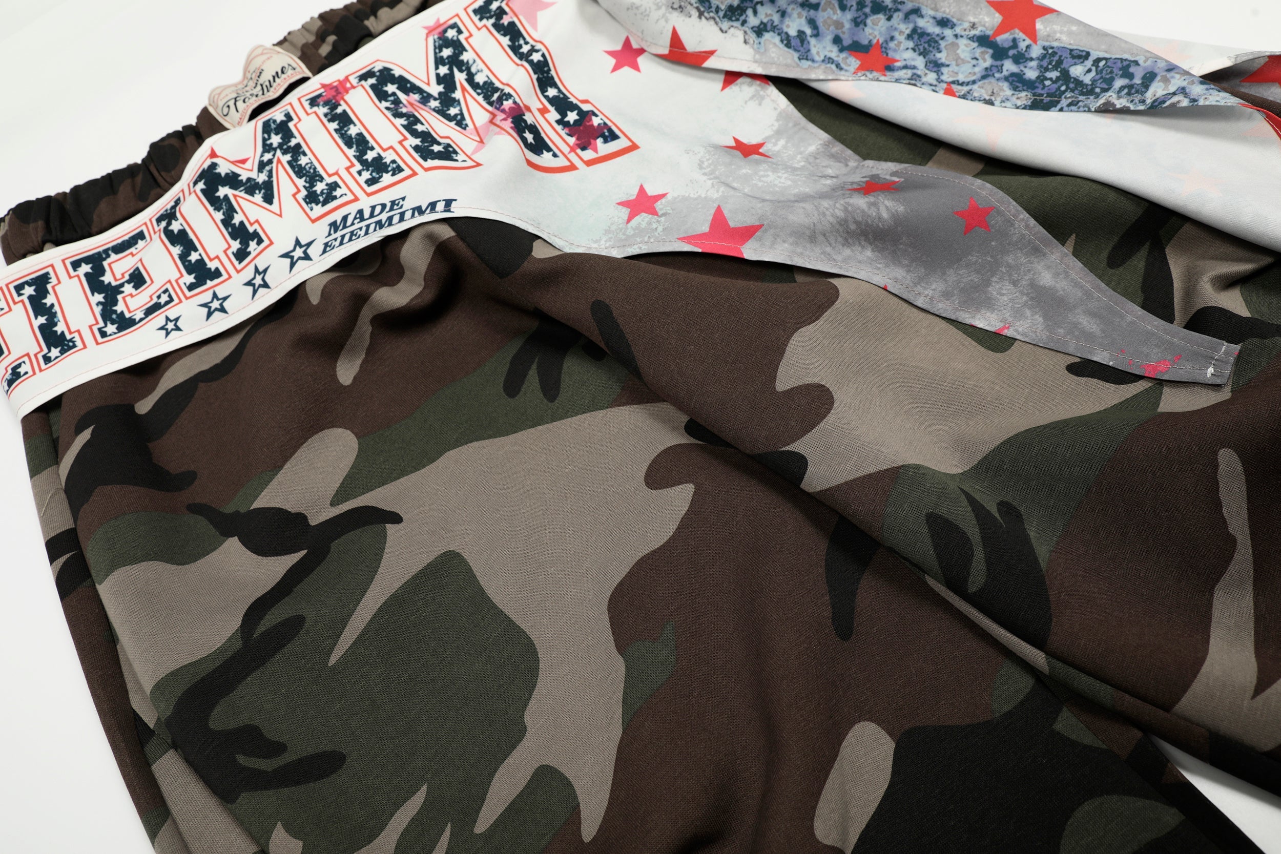 3-6-5.shop Camo Scarf-Wrap Wide Leg Pants