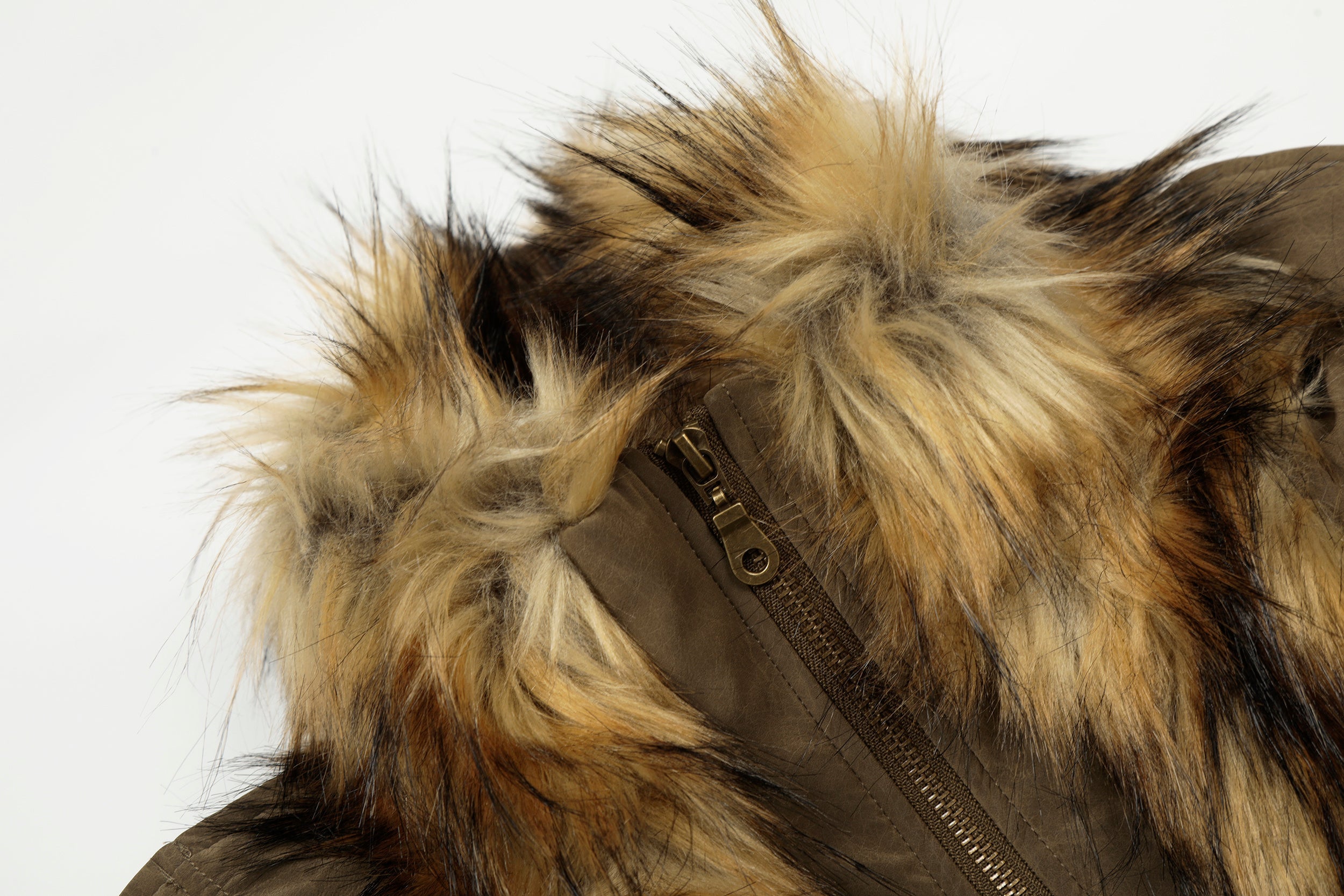 3-6-5.shop Detachable Faux Fur PU Puffer Jacket