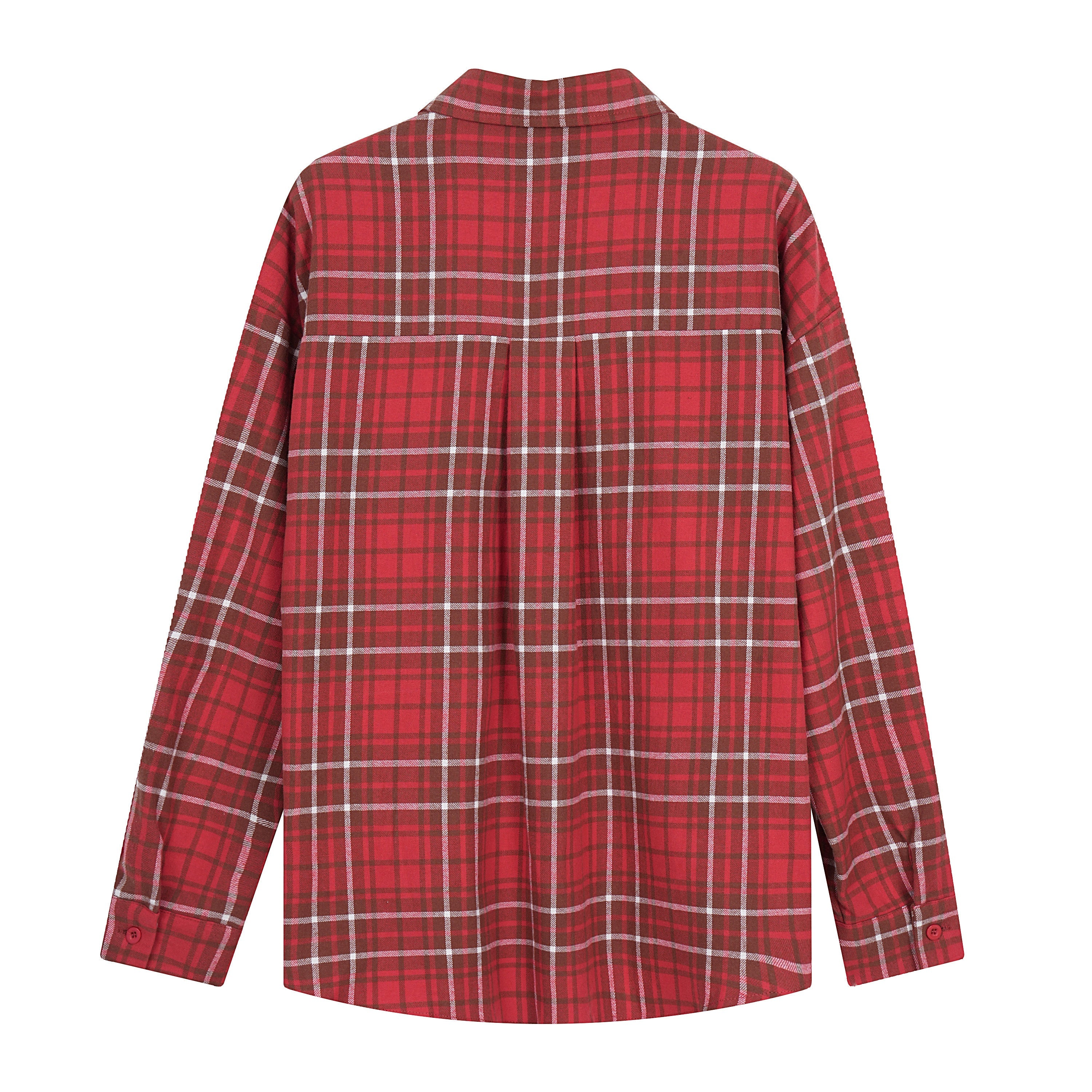 3-6-5.shop Patchwork Plaid Button-Up Shirt