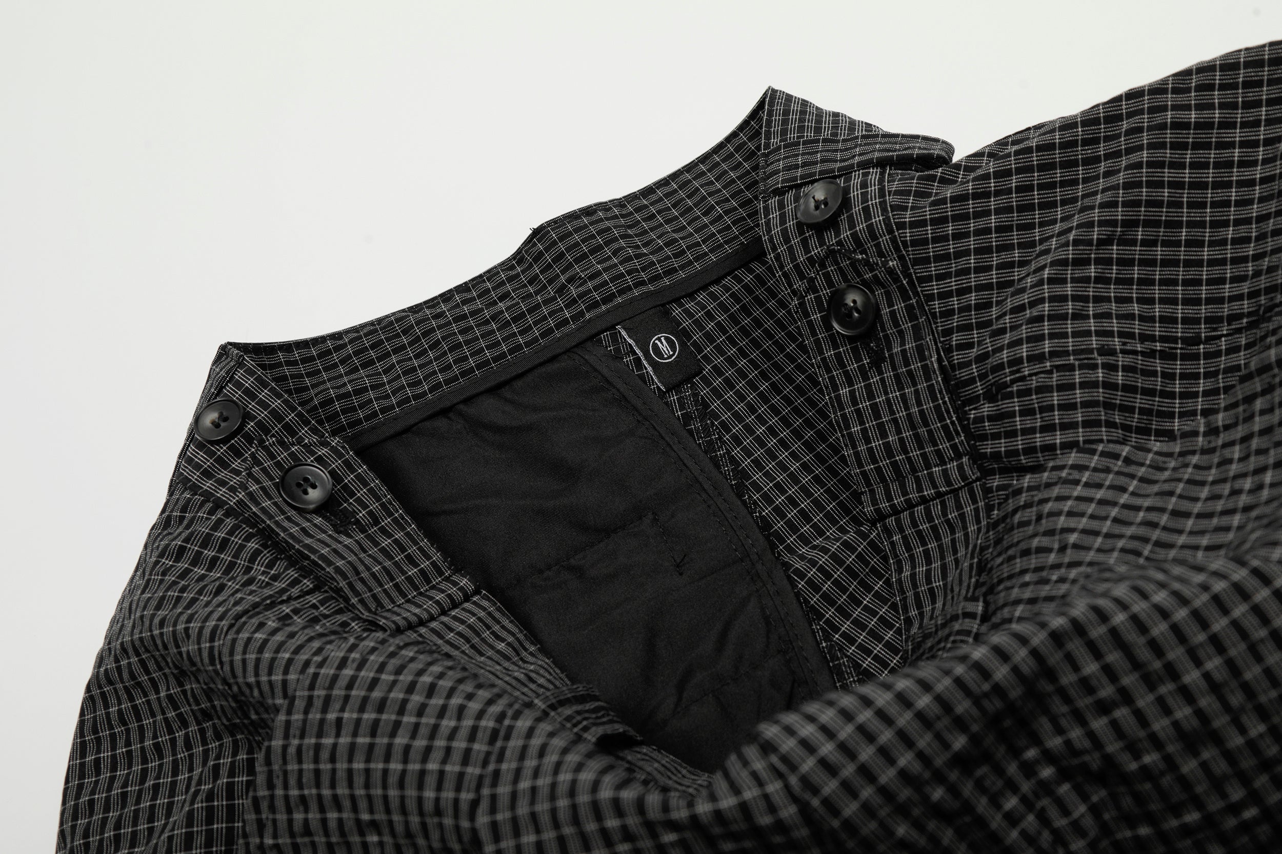 3-6-5.shop Checked Curved-Leg Pants