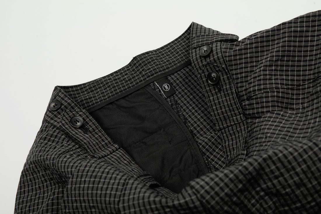 3-6-5.shop Checked Curved-Leg Pants