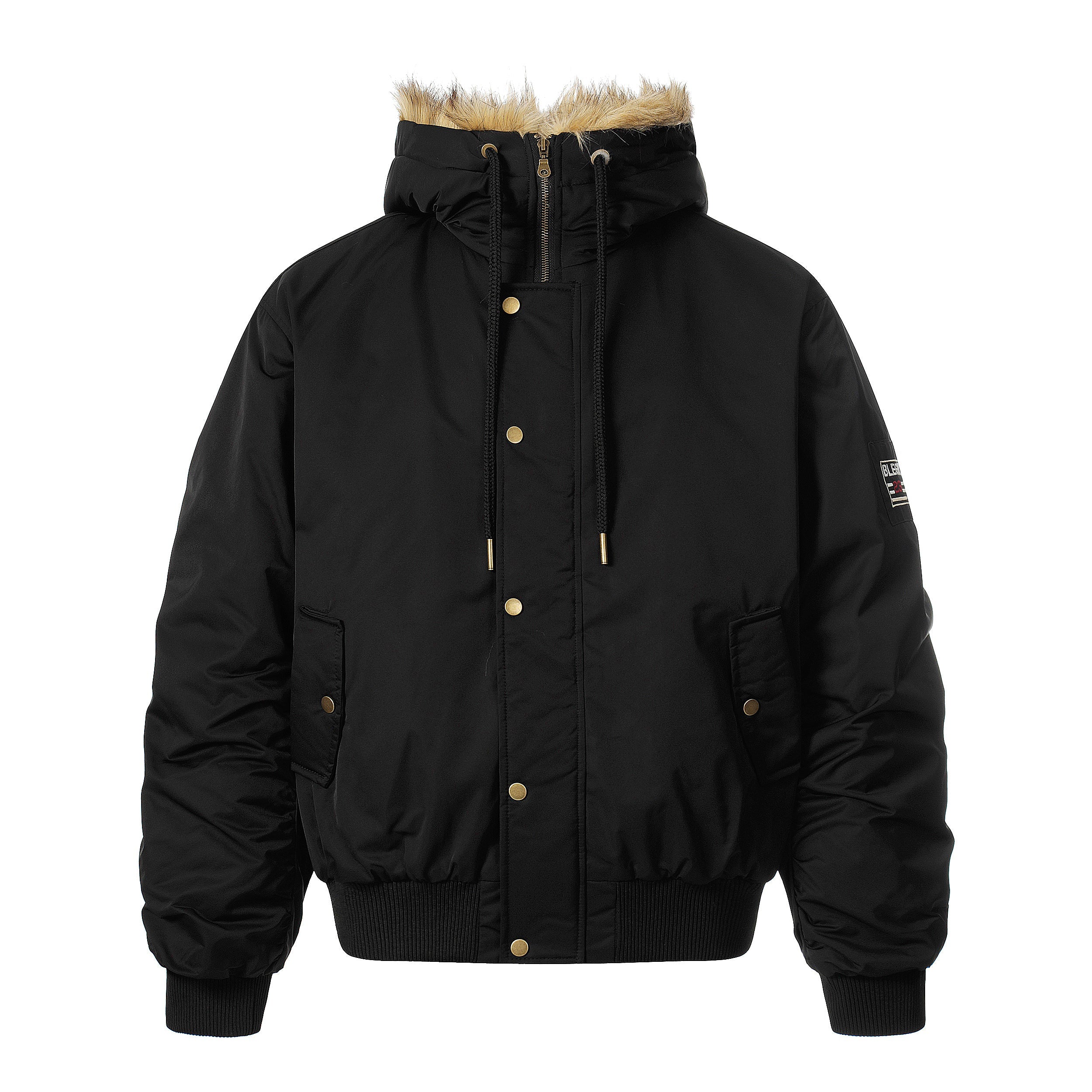 3-6-5.shop Faux-Fur Hooded Bomber Jacket