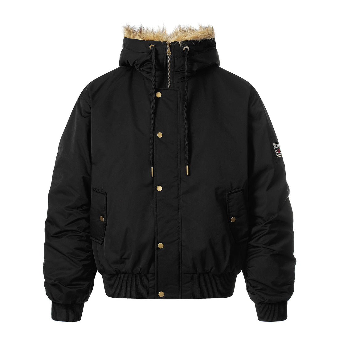 3-6-5.shop Faux-Fur Hooded Bomber Jacket