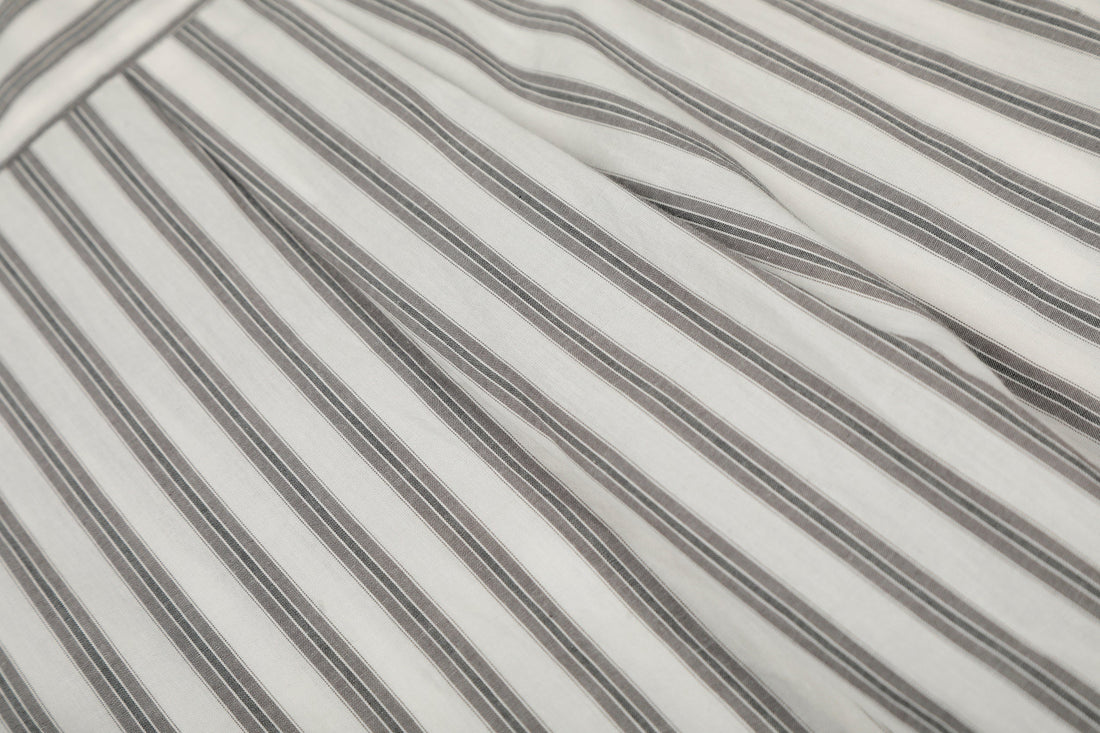 3-6-5.shop Striped Tie-Detail Button-Up Shirt
