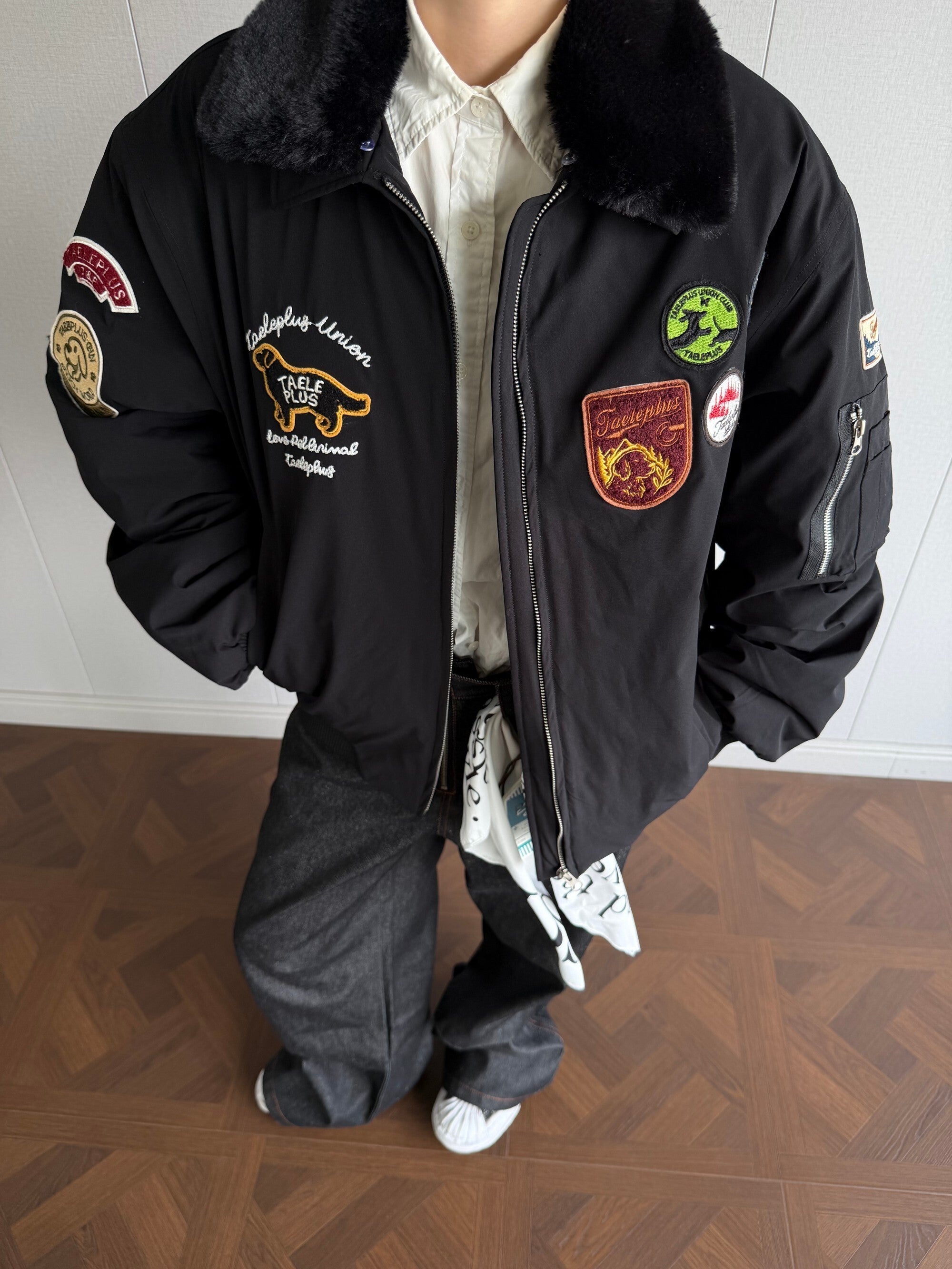3-6-5.shop Aviation Patch Bomber Jacket
