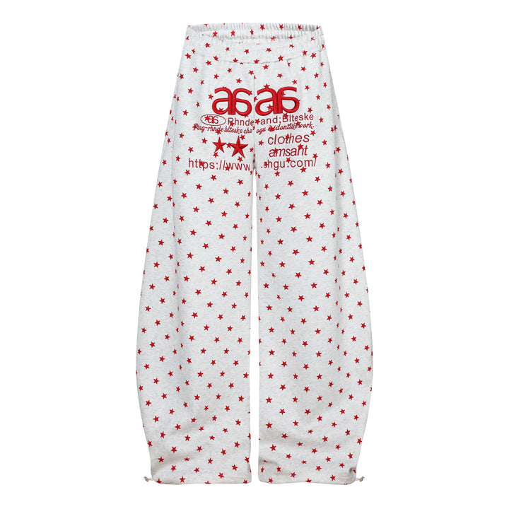 3-6-5.shop Star Print Wide-Leg Pants