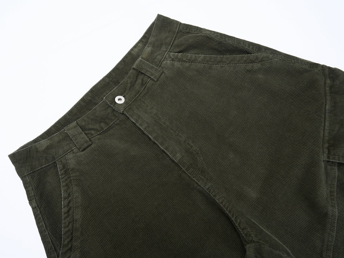 3-6-5.shop Corduroy Utility Wide-Leg Pants