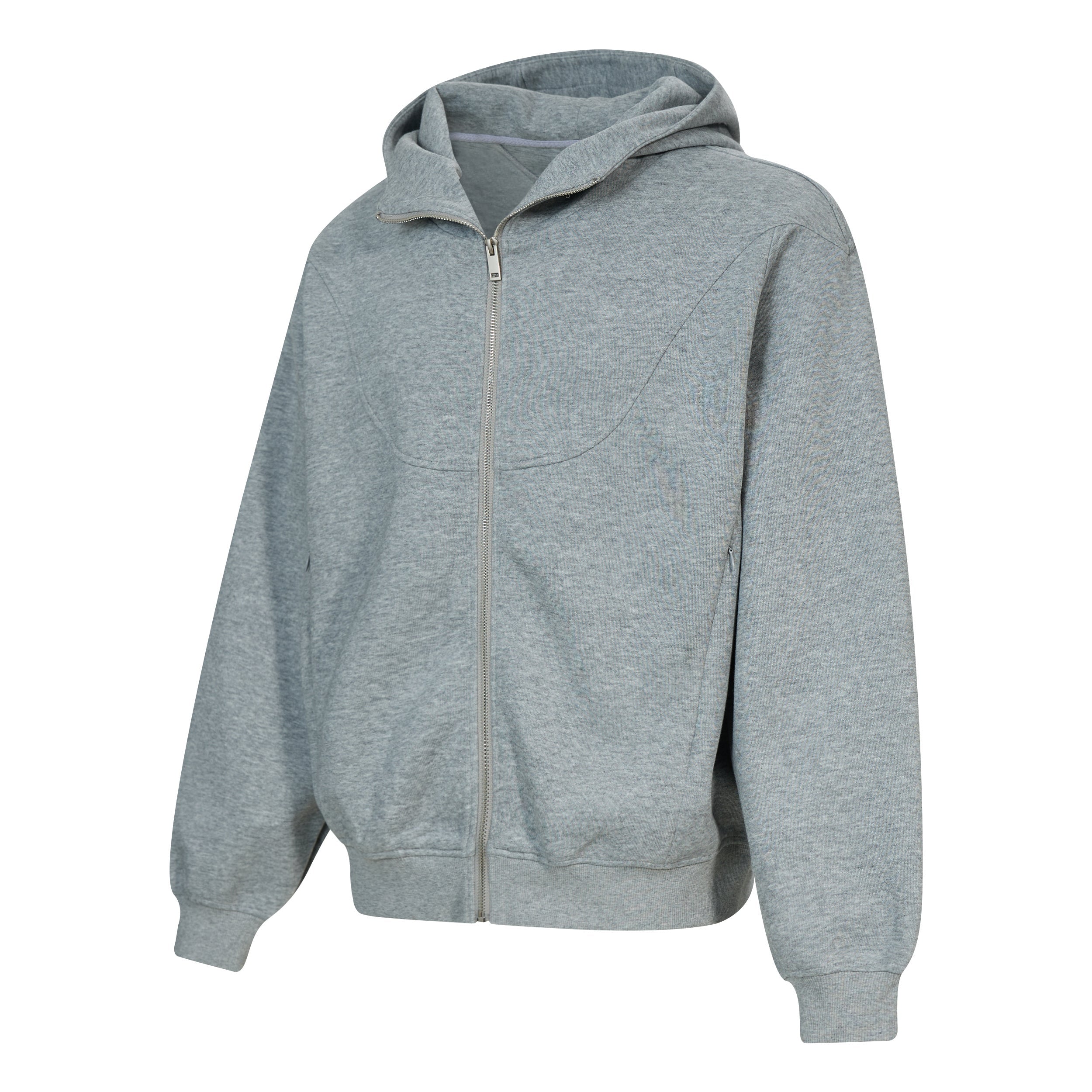 3-6-5.shop Curved Panel Full-Zip Hoodie