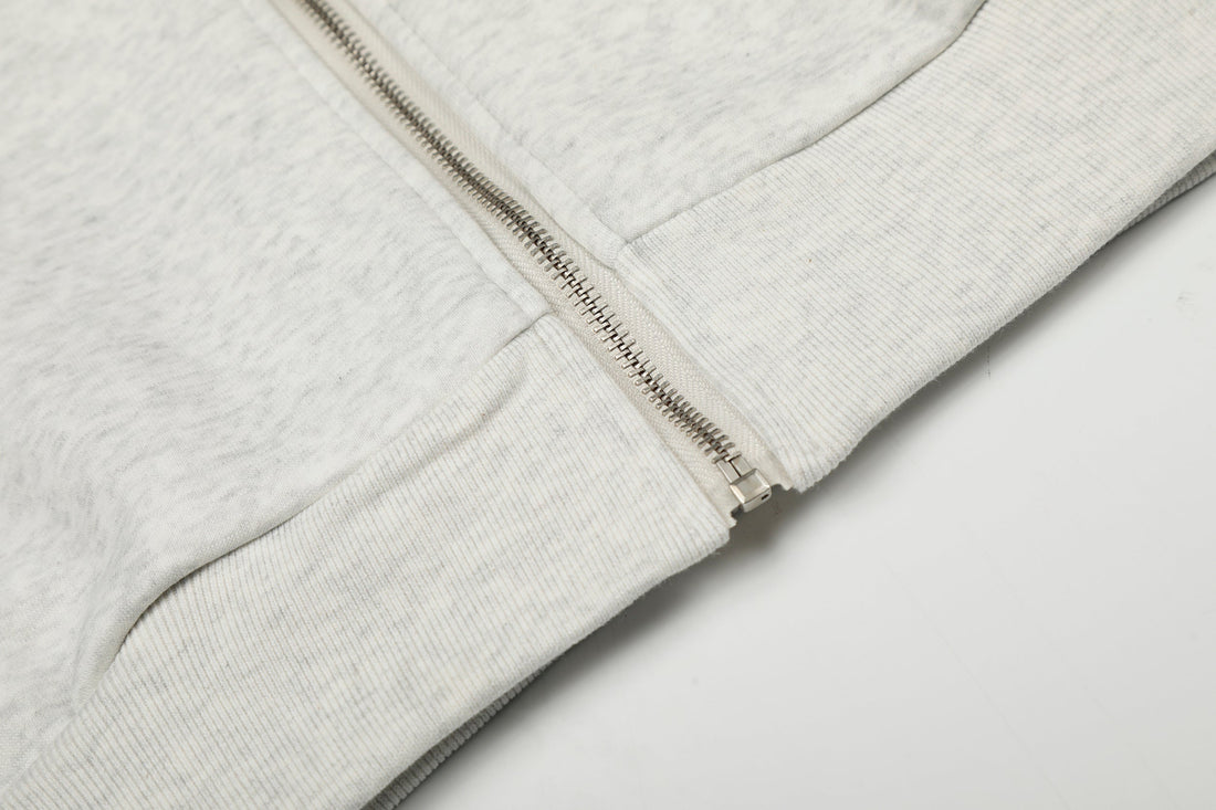 3-6-5.shop Cross Emblem Zip Hoodie