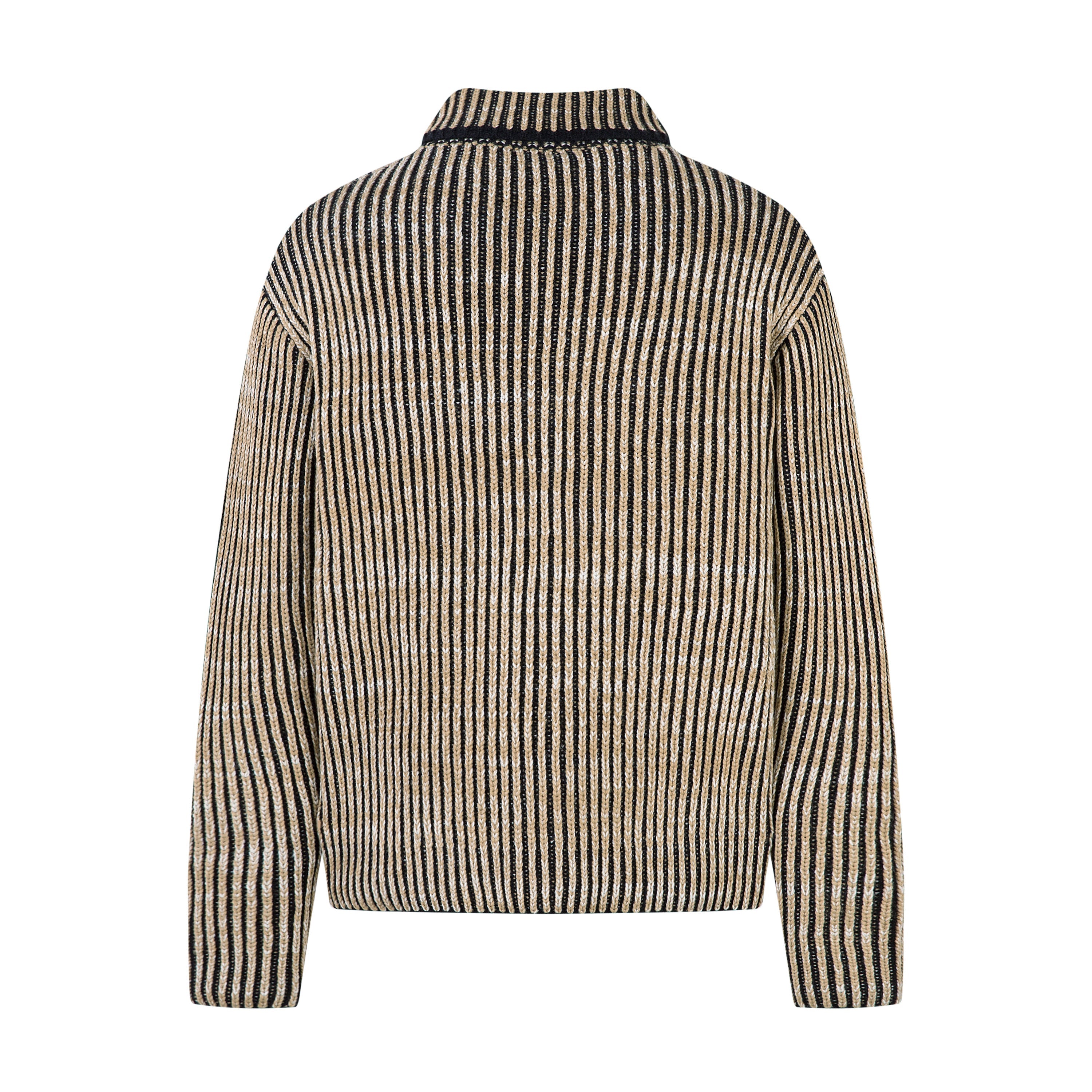 3-6-5.shop Striped Textured Zip Jacket