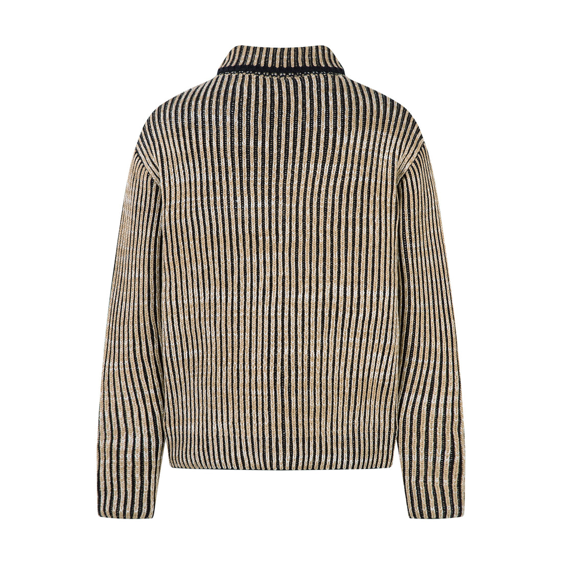 3-6-5.shop Striped Textured Zip Jacket