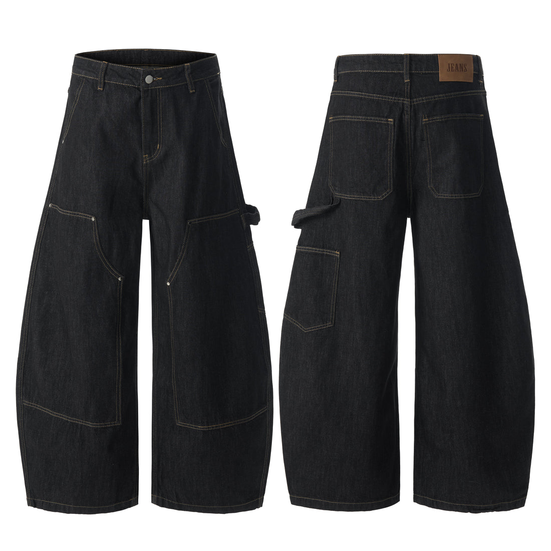 3-6-5.shop Utility Wide-Leg Denim Pants