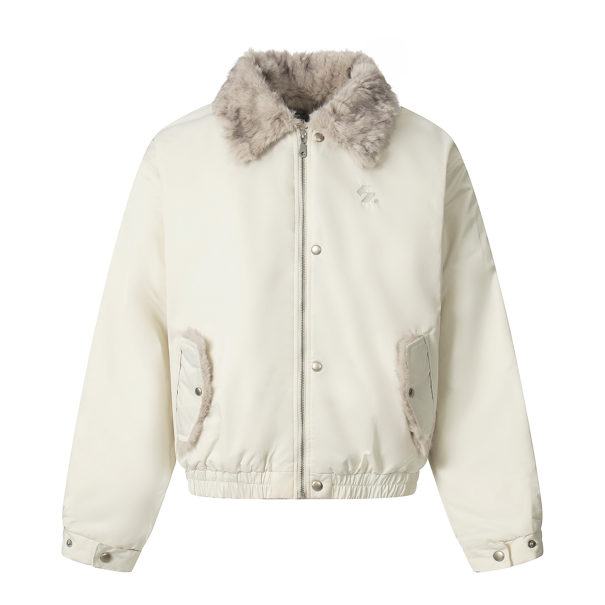 3-6-5.shop Faux Fur Collar Bomber Jacket