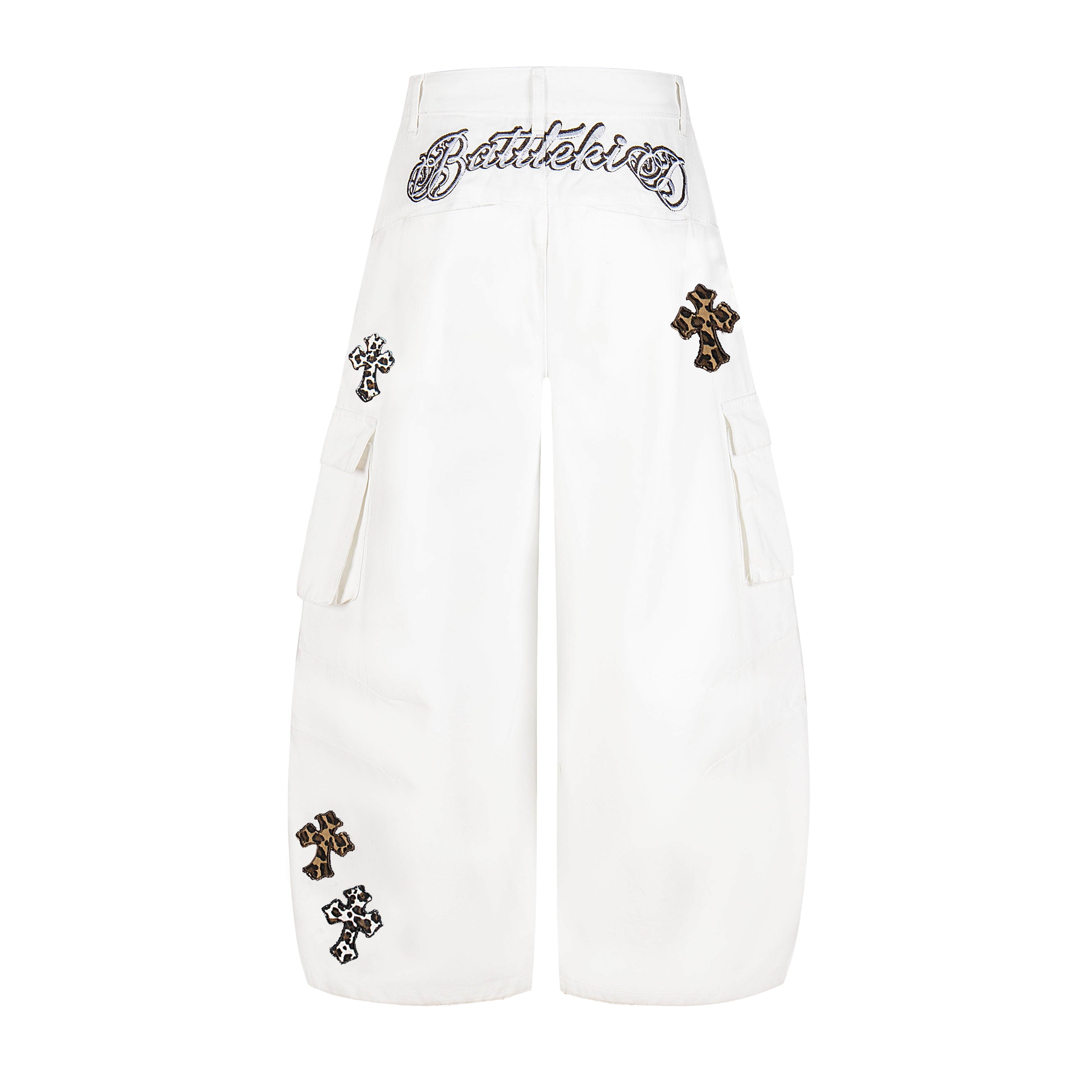 3-6-5.shop Cross Embroidered Cargo Pants