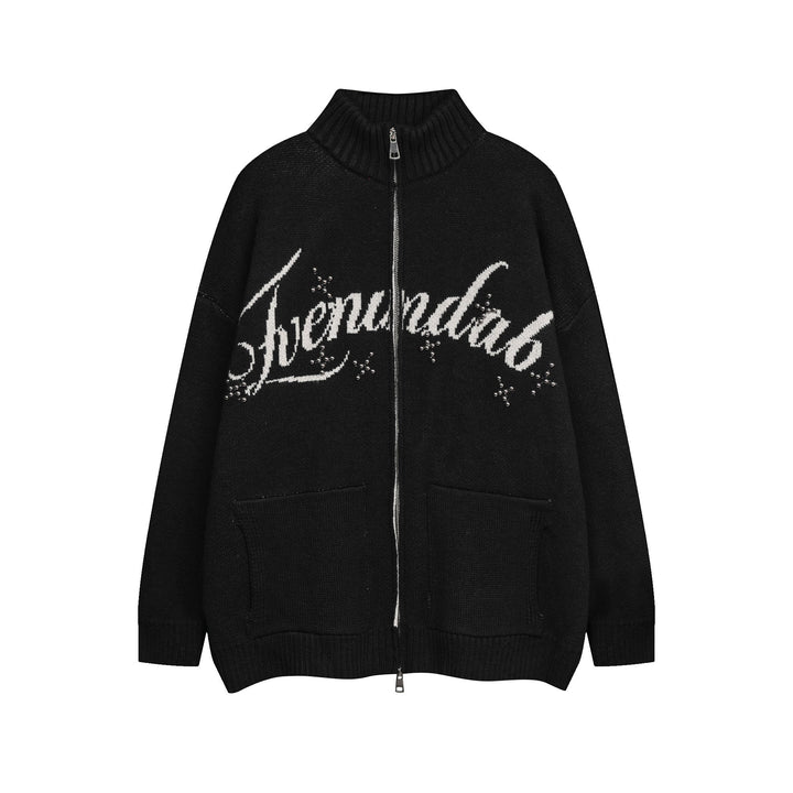 3-6-5.shop Eye Vision Knit Zip Cardigan