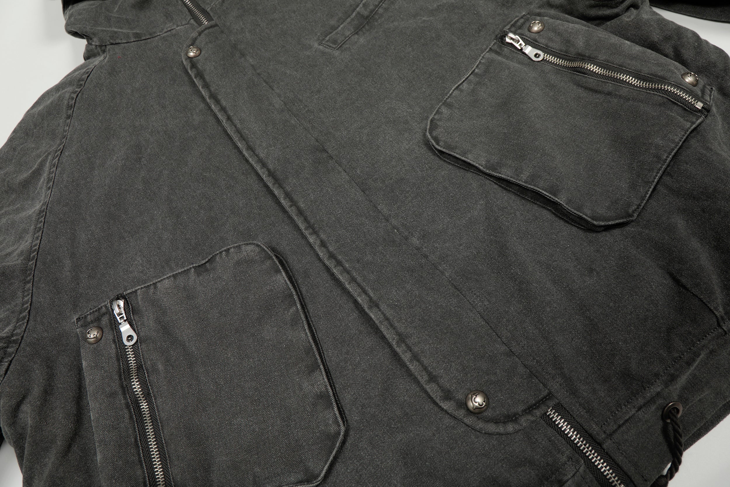 3-6-5.shop Washed Utility Hooded Jacket