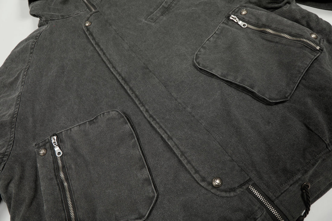 3-6-5.shop Washed Utility Hooded Jacket