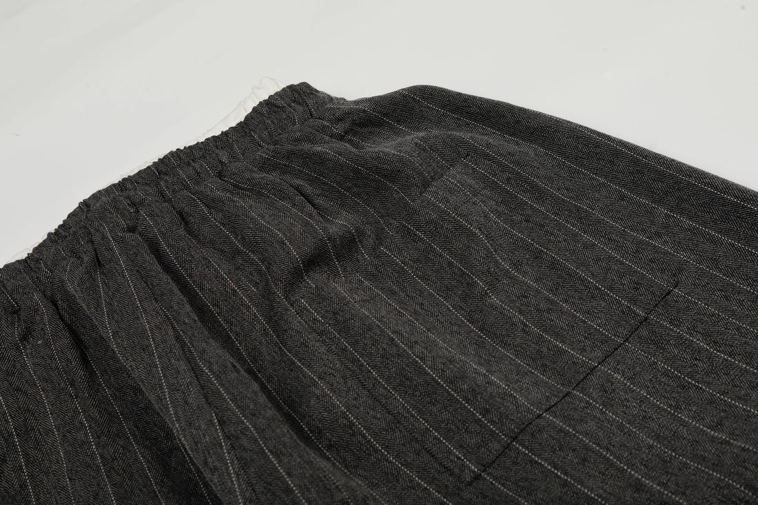 3-6-5.shop Pinstripe Wide-Leg Track Pants