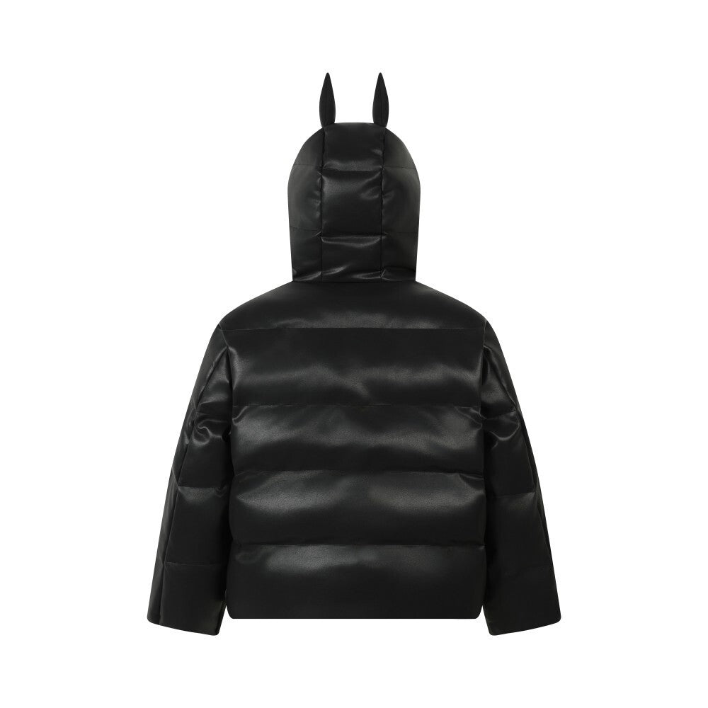 Omirad PU Gloss Bat-Ear Puffer Jacket