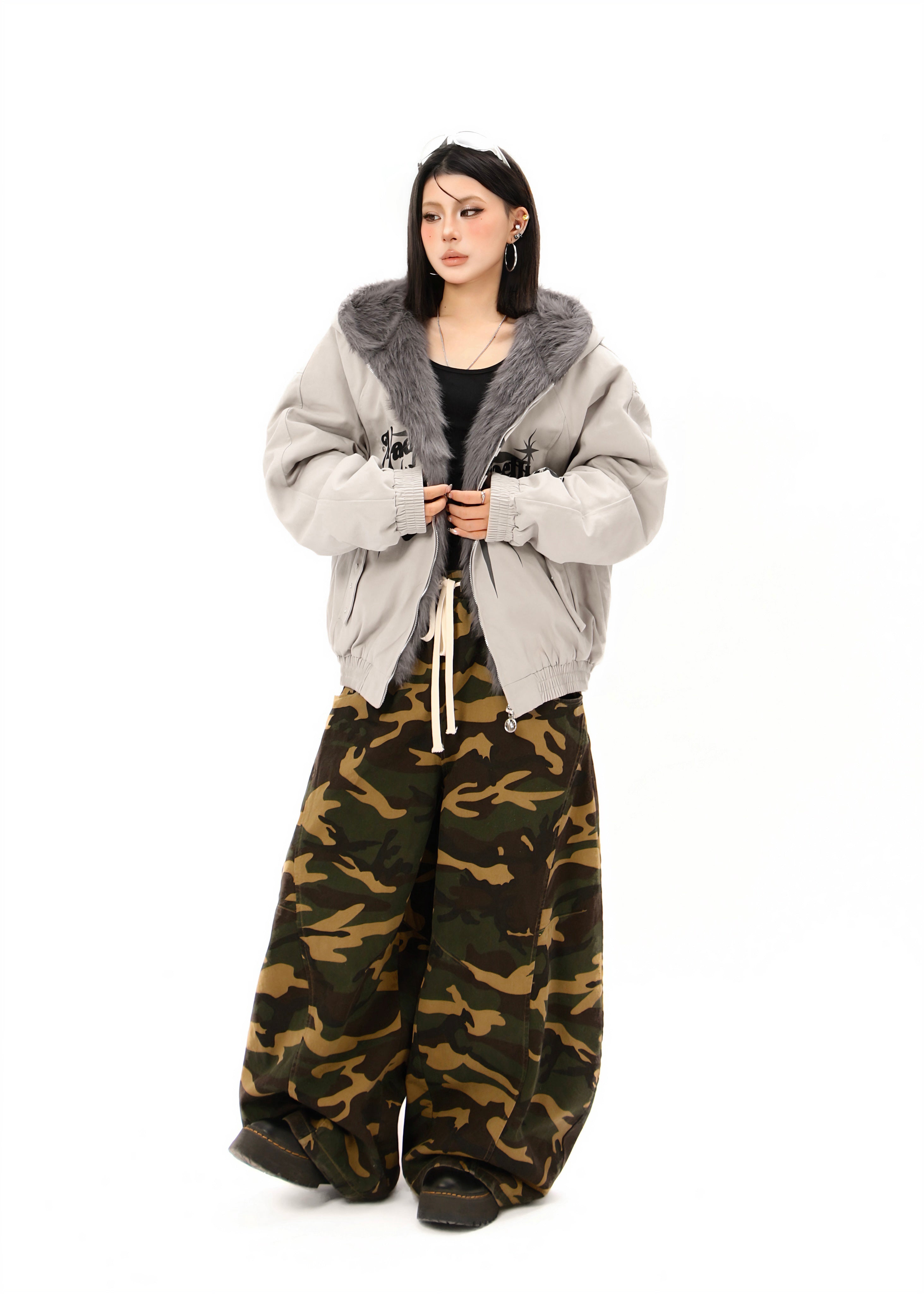 3-6-5.shop Faux Fur Collar Quilted Jacket