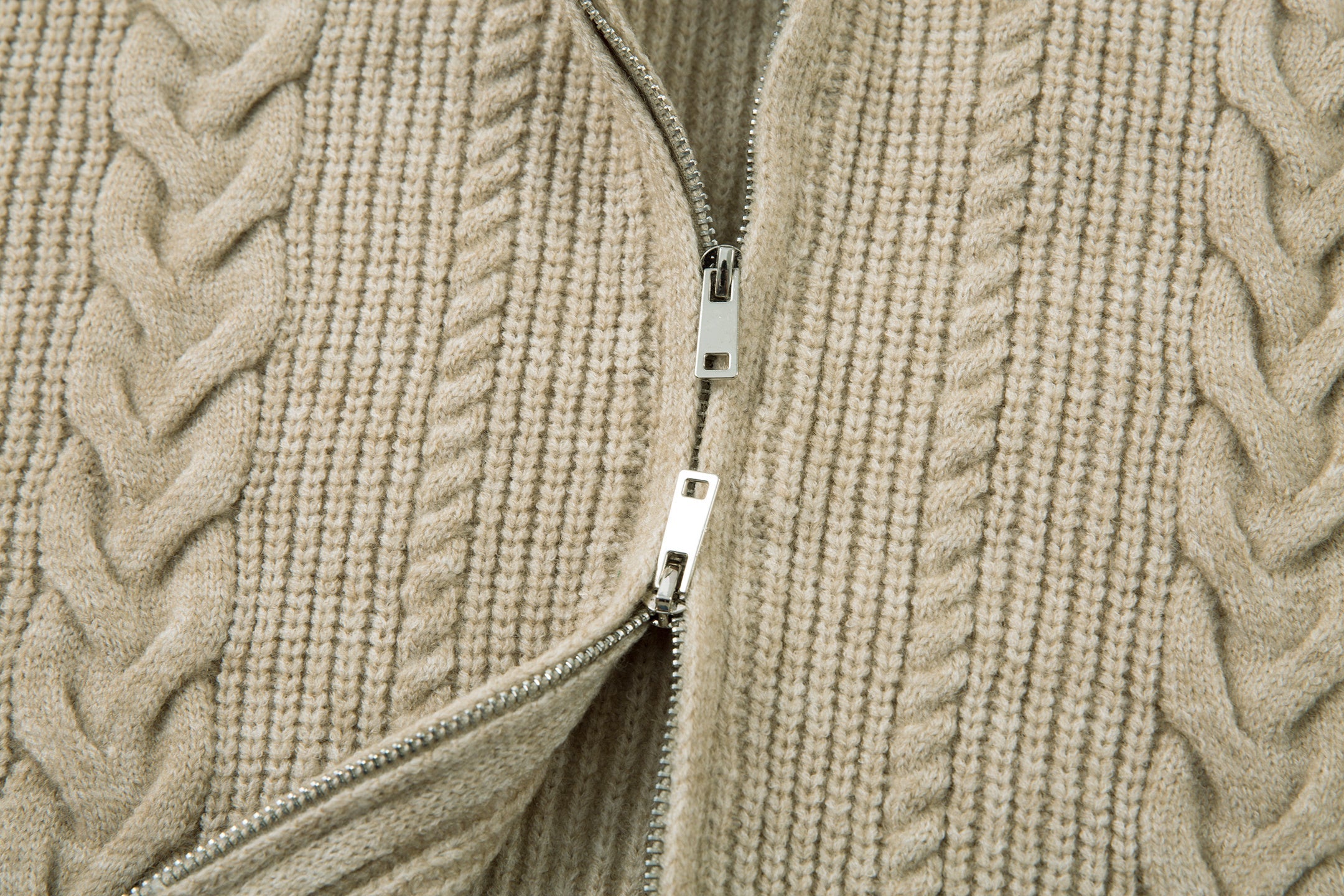 3-6-5.shop Cable Knit Zip-Up Sweater Jacket