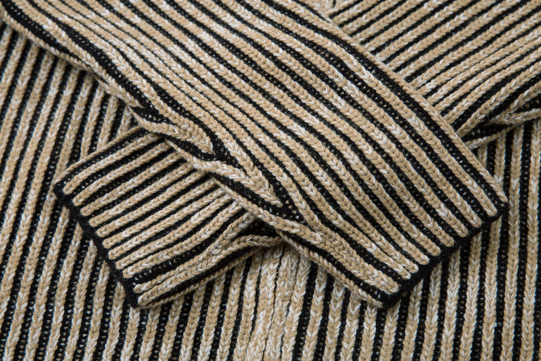 3-6-5.shop Striped Textured Zip Jacket