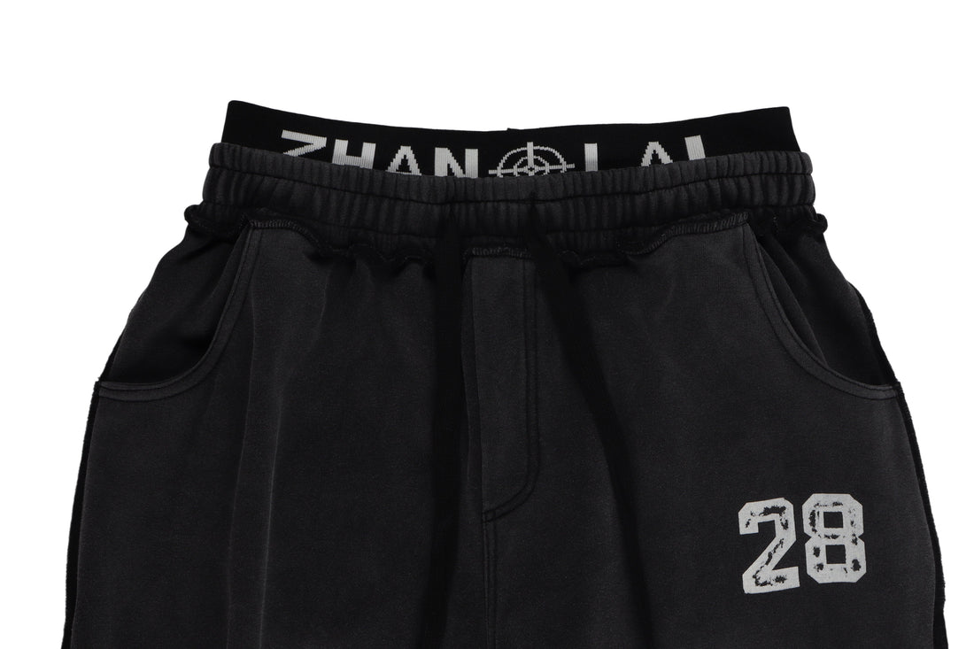 3-6-5.shop Graffiti Washed Wide-Leg Sweatpants