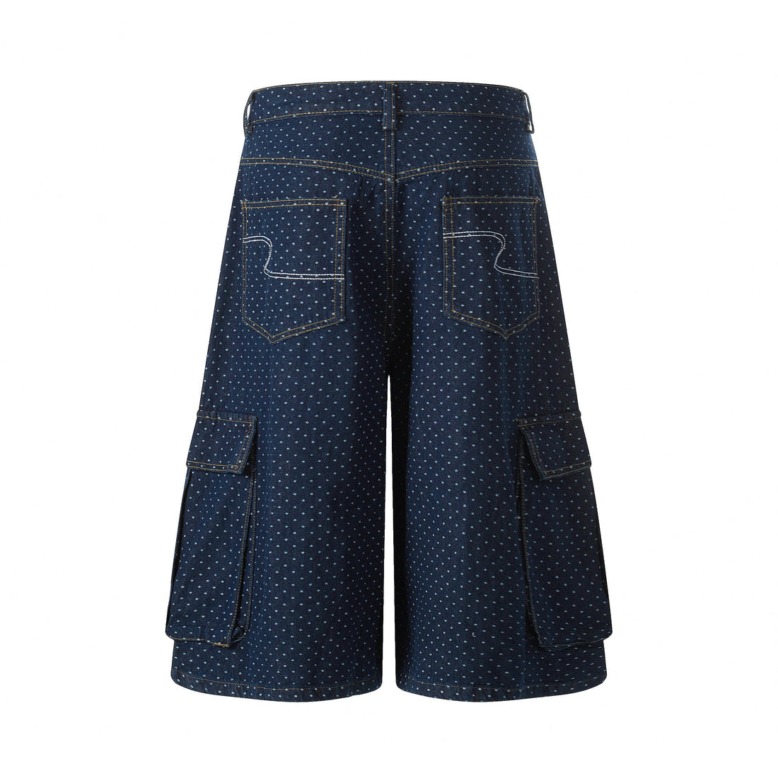 3-6-5.shop Polka Dot Denim Cargo Shorts