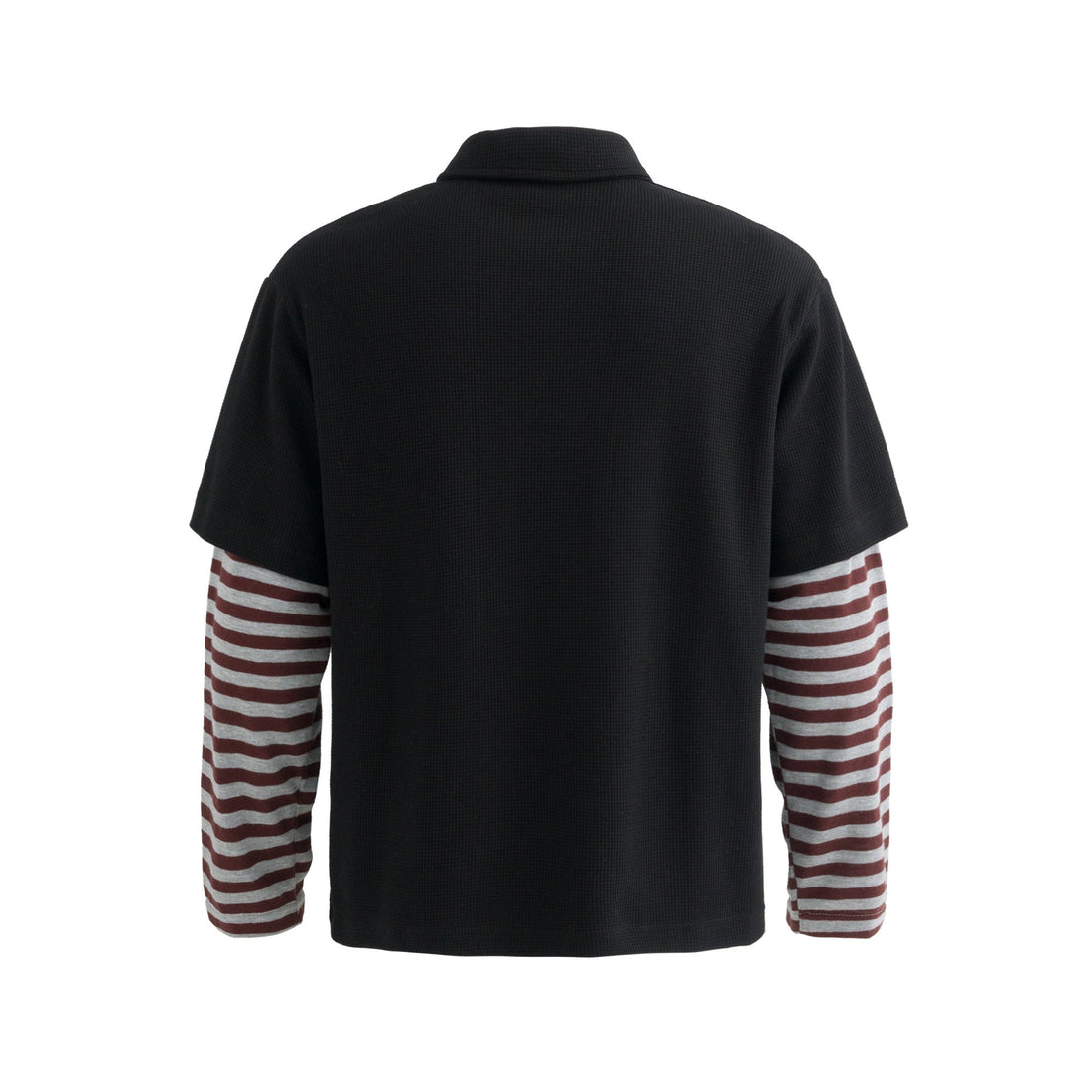 3-6-5.shop Layered Graphic Polo Long Sleeve Tee