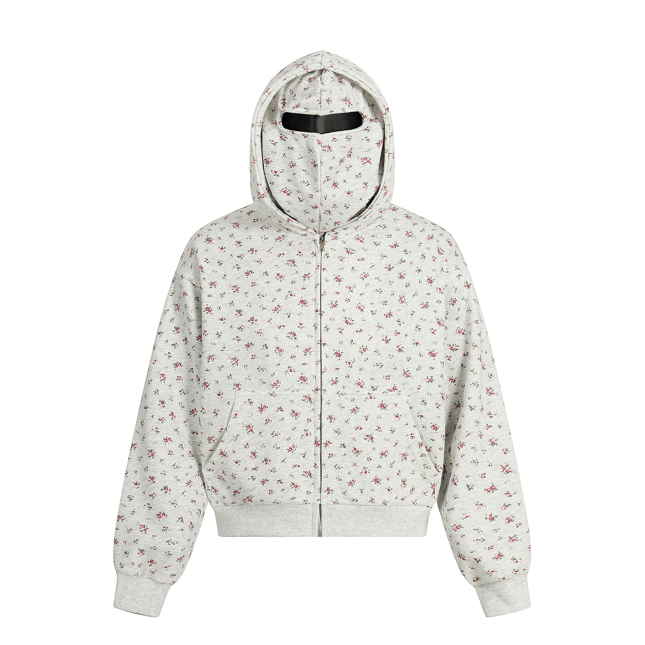 3-6-5.shop Floral Balaclava Zip Hoodie