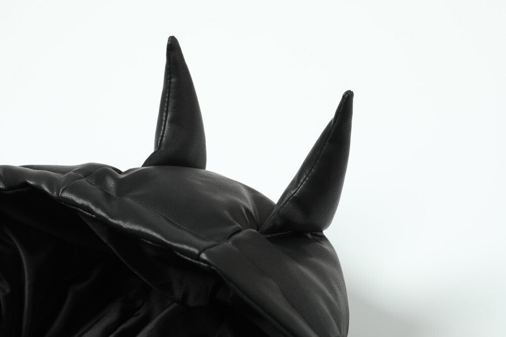 Omirad PU Gloss Bat-Ear Puffer Jacket