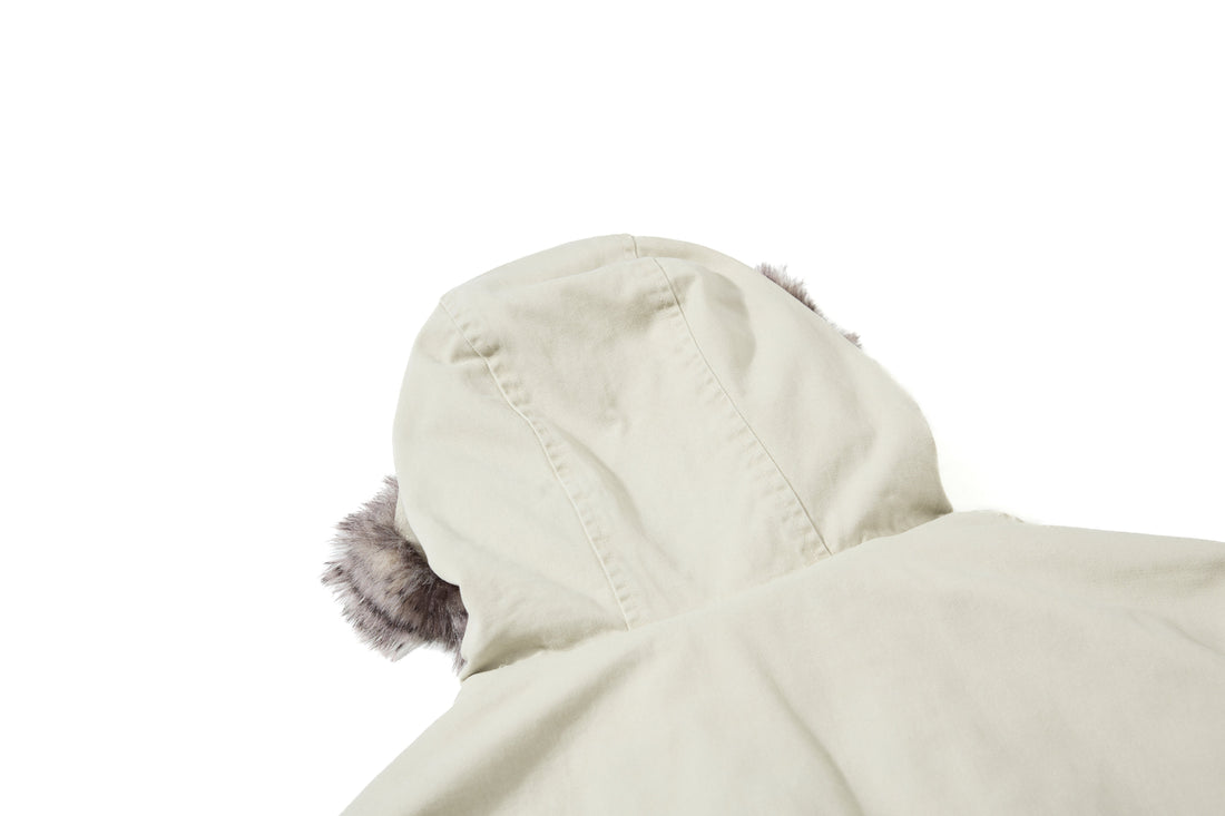 3-6-5.shop Studded Fur-Trim Hooded Jacket