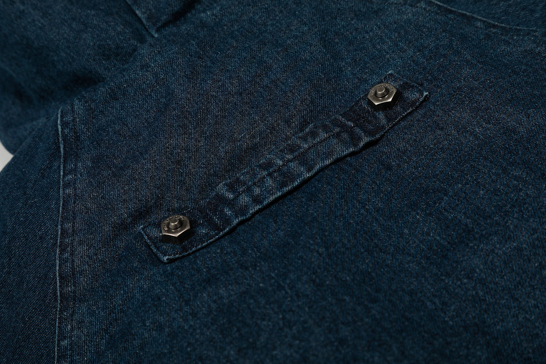 3-6-5.shop Detachable Fur-Collar Denim Jacket