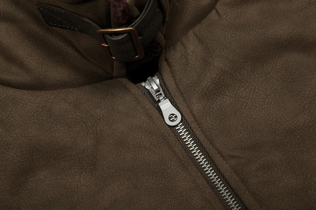 3-6-5.shop Suede-Effect Bomber Jacket