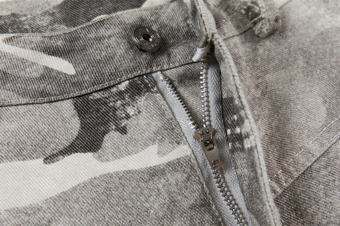 3-6-5.shop Camo Panelled Wide-Leg Pants