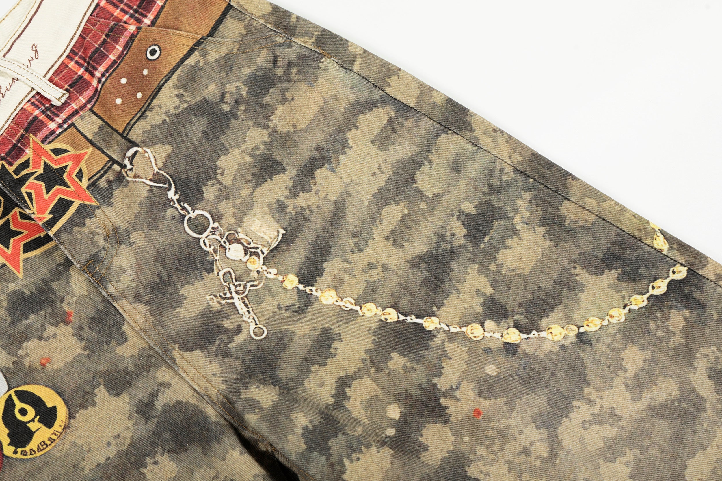 3-6-5.shop Camo Patchwork Wide-Leg Denim Pants