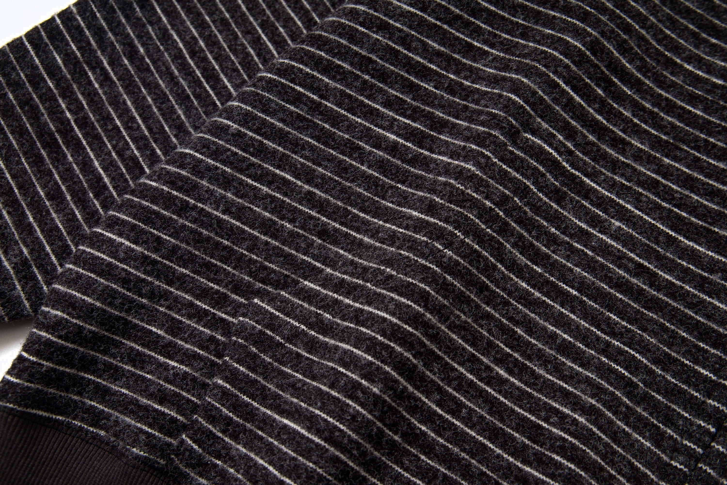 3-6-5.shop Striped Knit Zip Hoodie