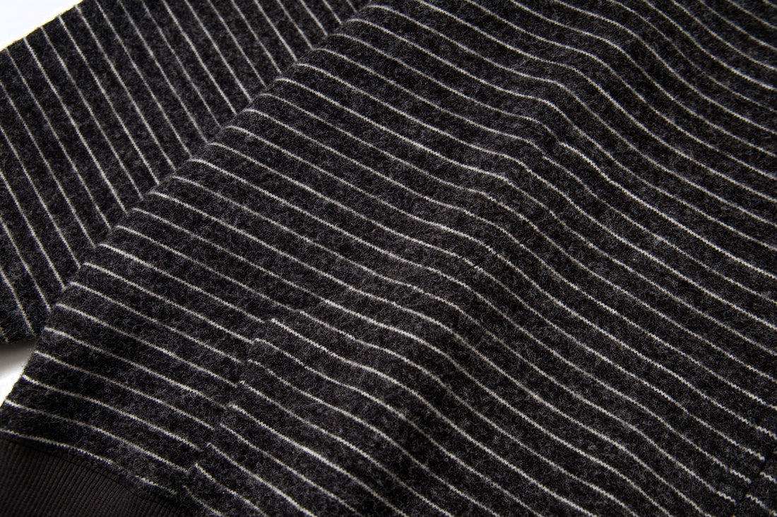 3-6-5.shop Striped Knit Zip Hoodie