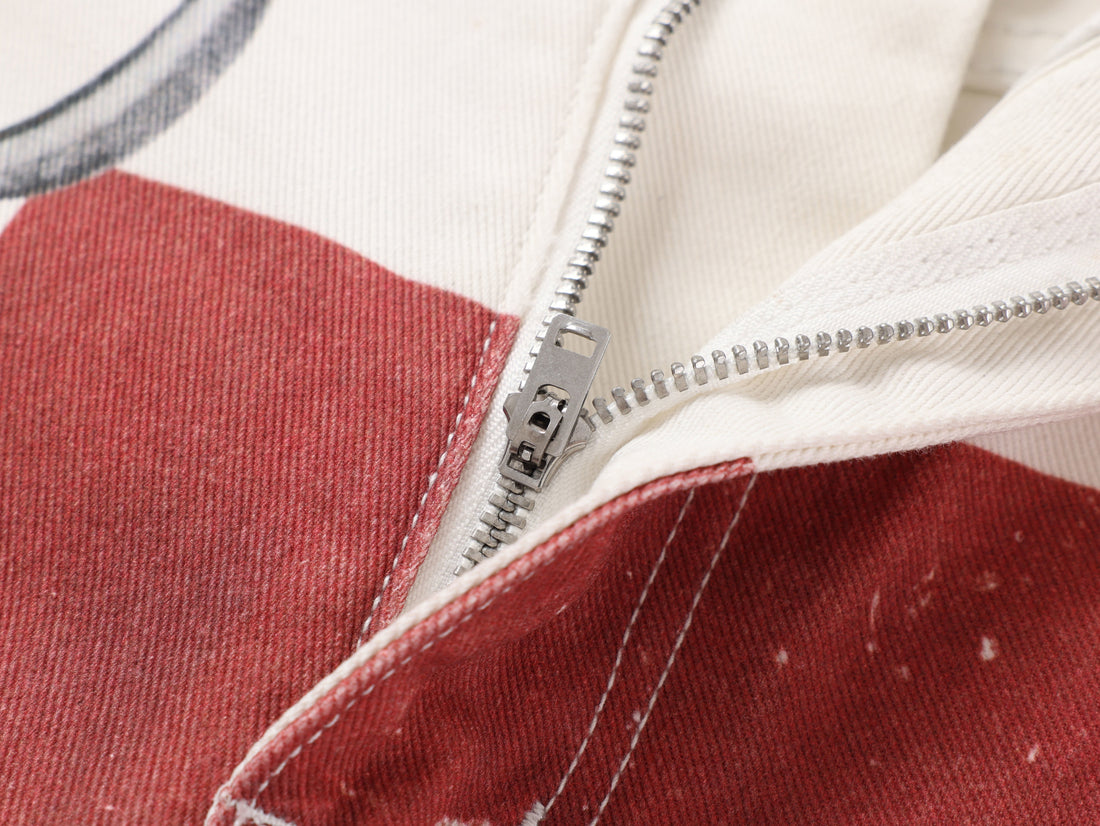 3-6-5.shop Chain Print Cross Barrel Jeans