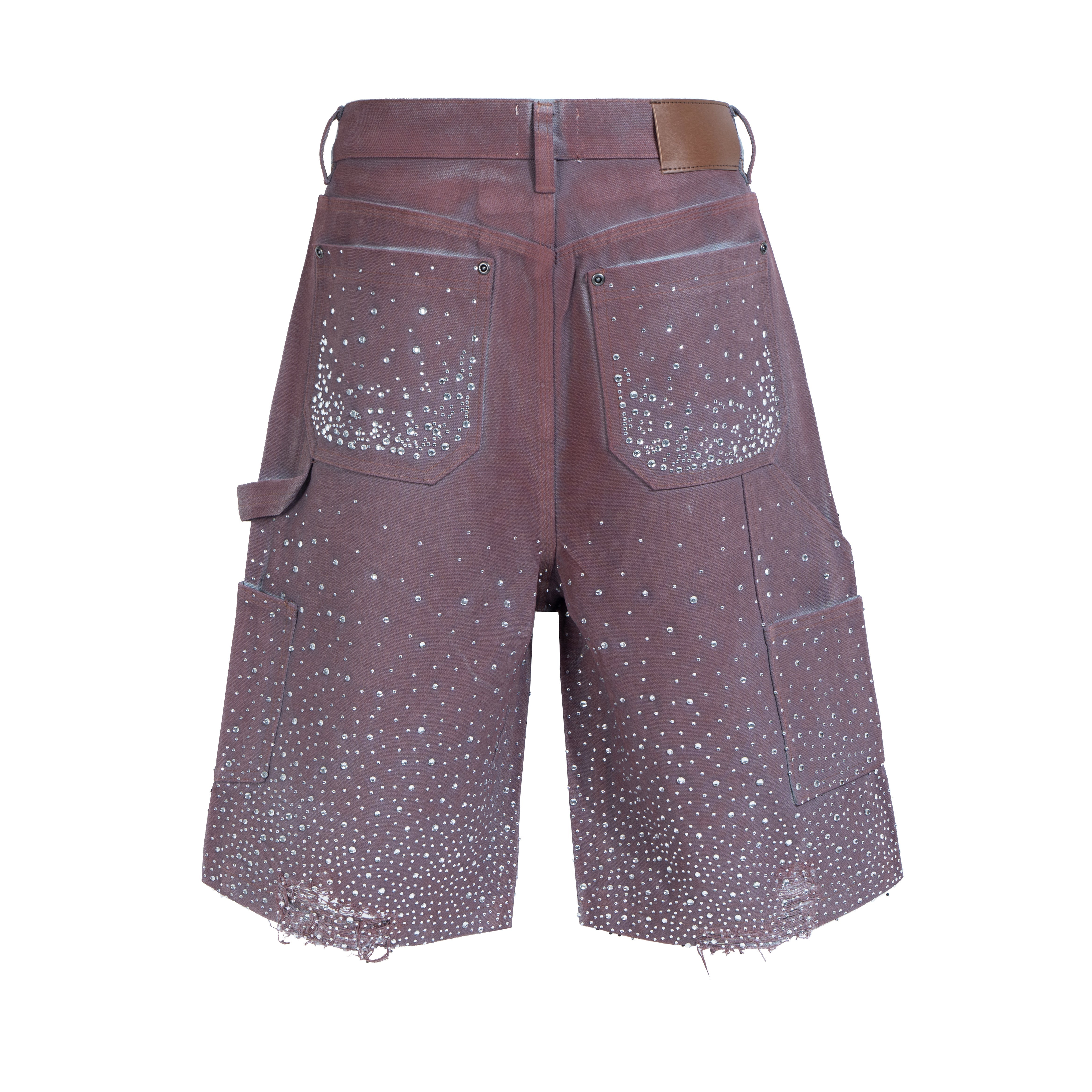 3-6-5.shop Studded Denim Shorts