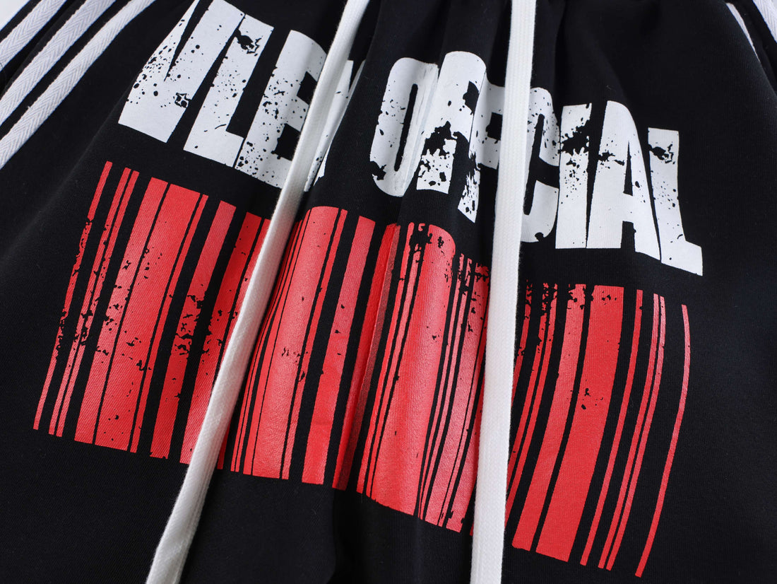 3-6-5.shop Barcode Graphic Wide-Leg Pants