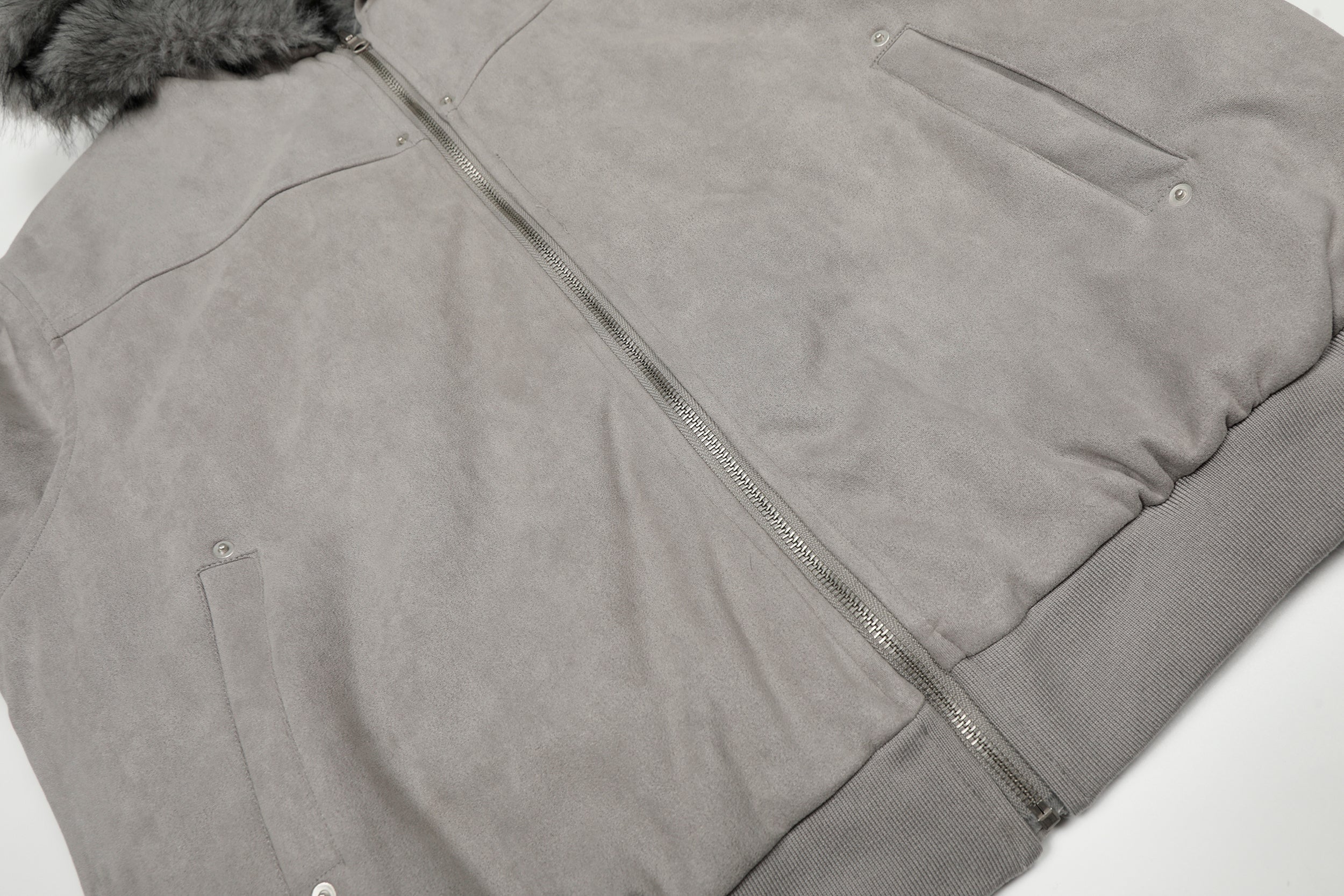 3-6-5.shop Reversible Faux Suede Fur Hooded Jacket