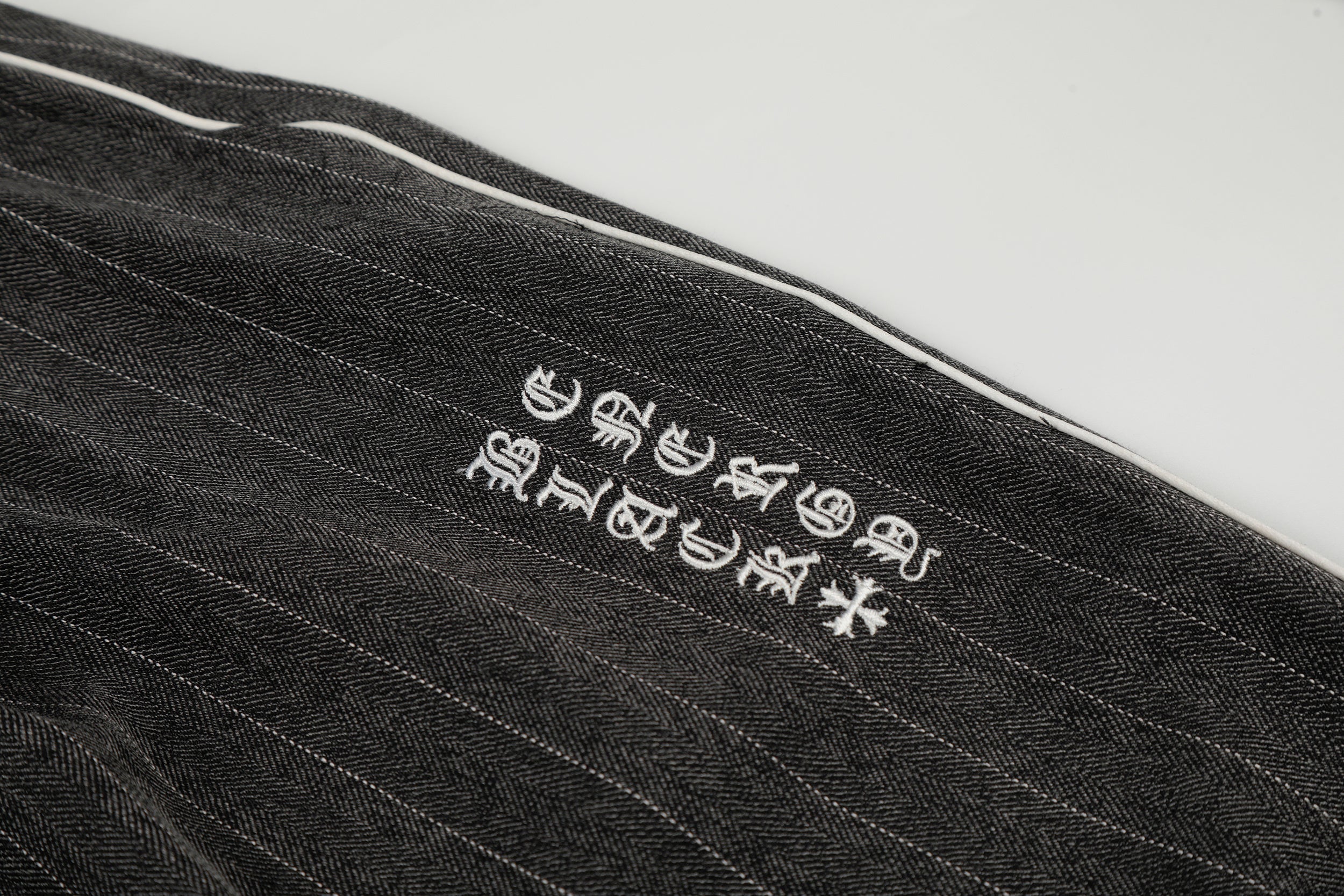 3-6-5.shop Pinstripe Wide-Leg Track Pants