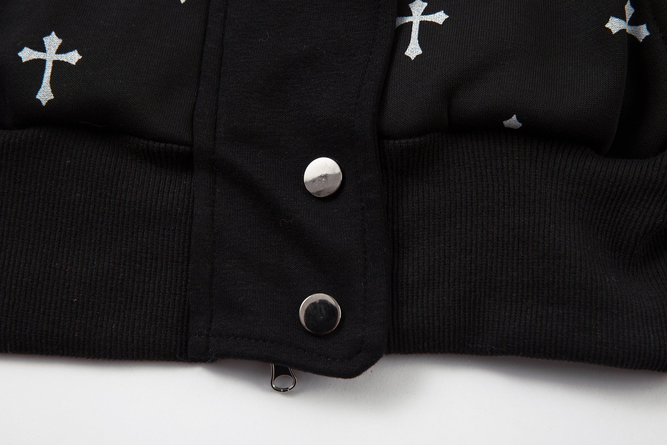 3-6-5.shop Cross Print Faux Fur Hooded Jacket