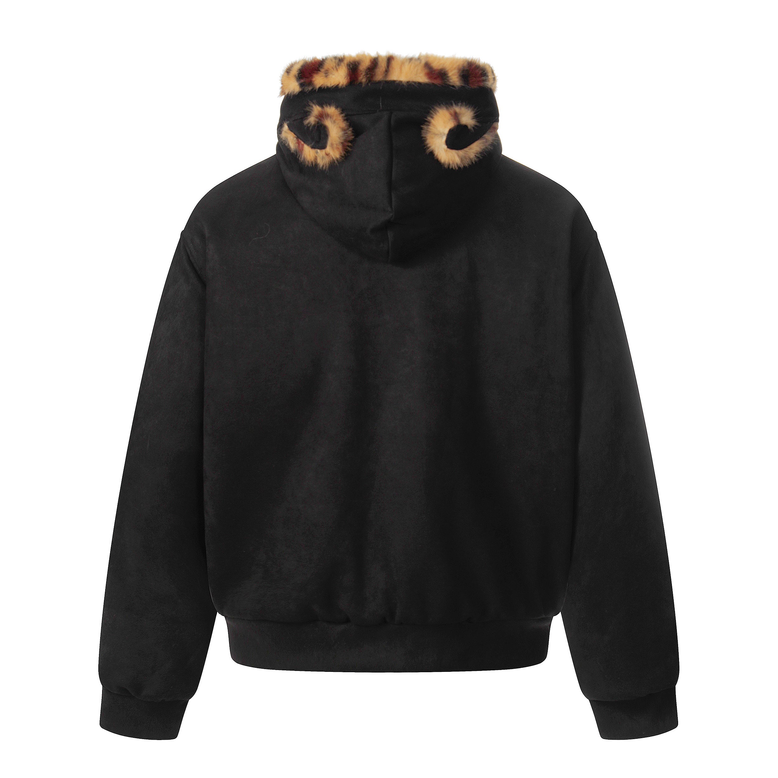 3-6-5.shop Faux Fur-Lined Leopard Hood Jacket