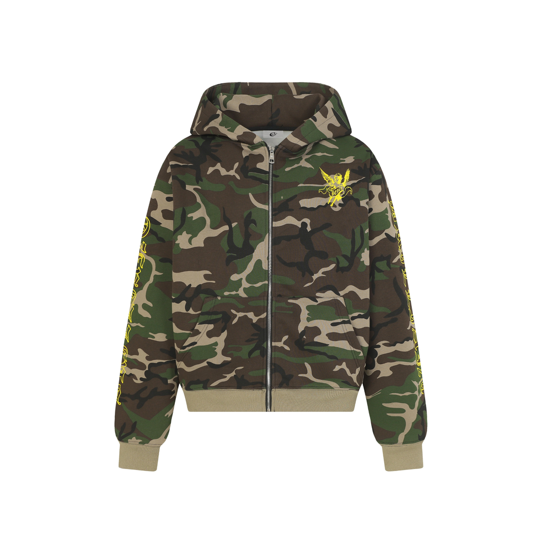 3-6-5.shop Camo Angel Graphic Zip Hoodie