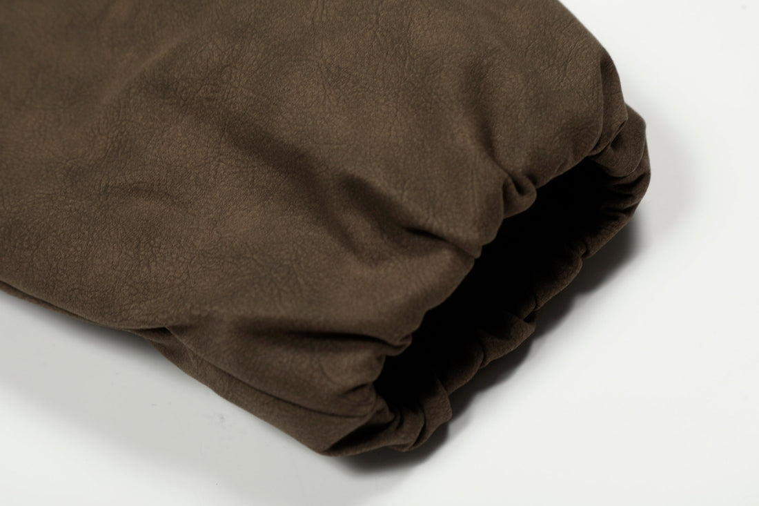 3-6-5.shop Suede-Effect Bomber Jacket
